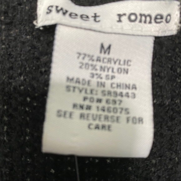 NWT-Sweet Romeo Black & Tan Sweater Duster M - Picture 4 of 7